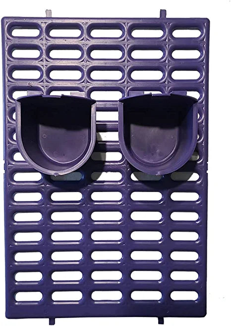 Saguaro Acres Rabbit & Small Animal Cage Resting Mat with 2 Coop Cups for Food & Water (Purple)