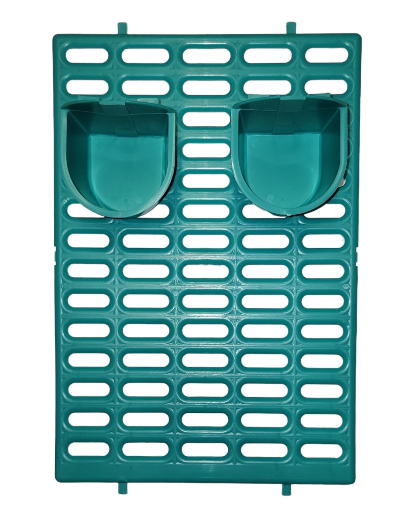 Saguaro Acres Rabbit & Small Animal Cage Resting Mat with 2 Coop Cups for Food & Water (Teal)